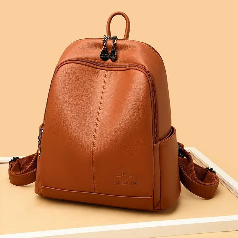 Travel Backpack Anti Theft - Yeni Kore Yumuşak PU Deri Büyük