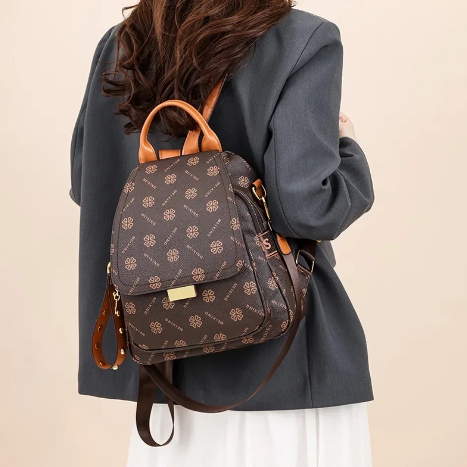 Retro Baskılı Sırt Çantası Kad - Leather Backpack Vintage incelemesi ve fiyatı