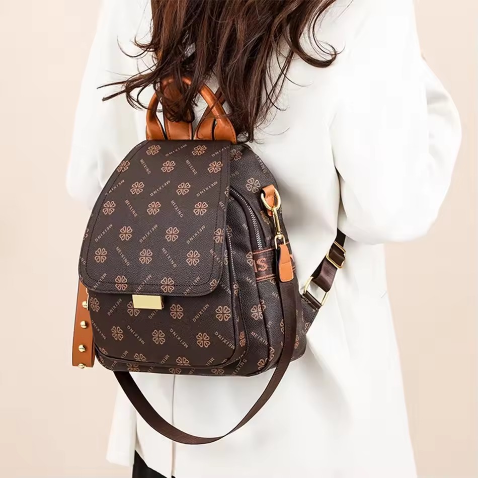 Retro Baskılı Sırt Çantası Kad - Leather Backpack Vintage incelemesi ve fiyatı